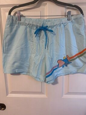 Disney Dumbo Light Blue Lounge Shorts with Blue Drawstring